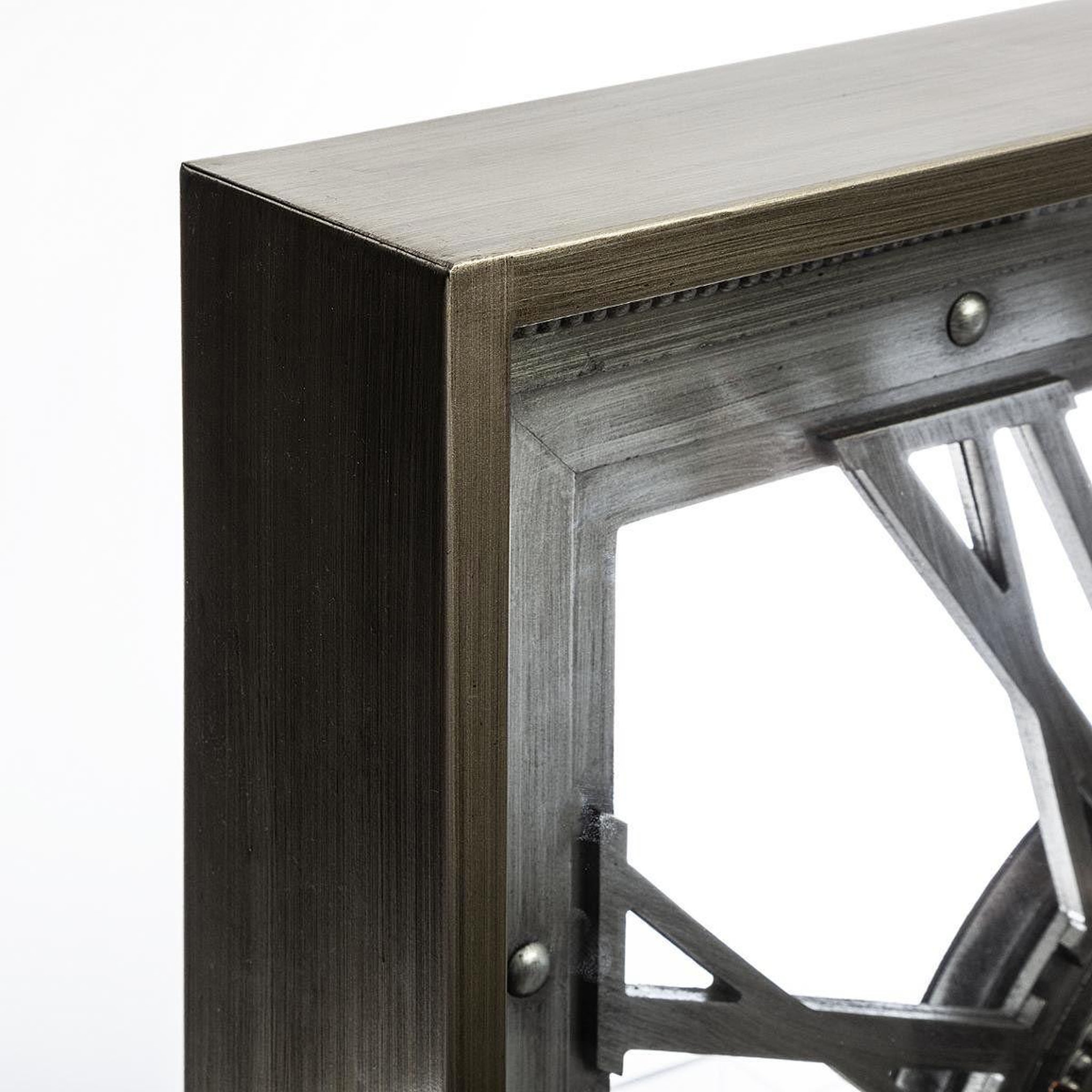 Voir la diapositive 2 : ATMOSPHERA Pendule mécanique en métal  swiss  80cm gris