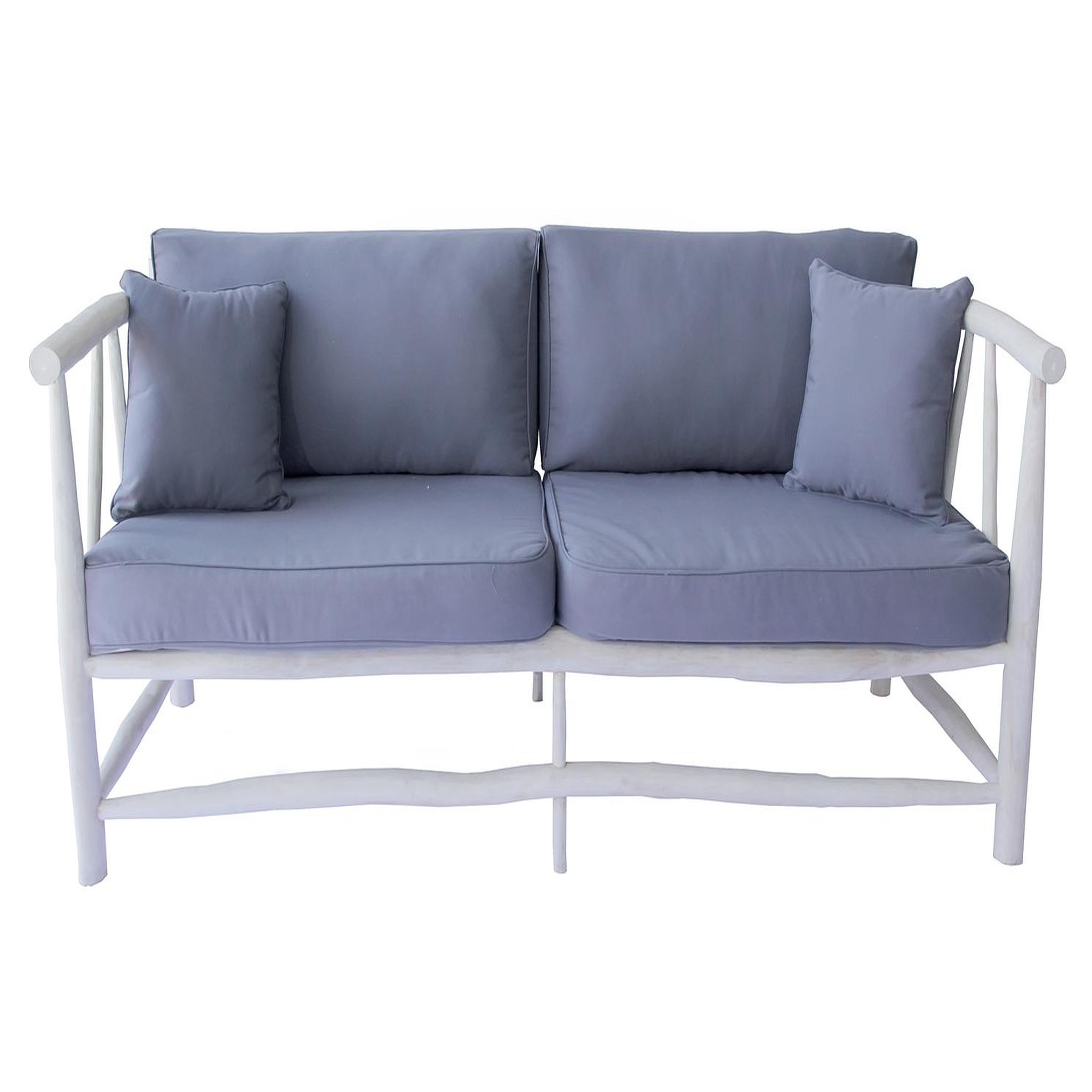CONCEPT USINE Fauteuil 3 personnes en teck naturel avec coussin TIKA