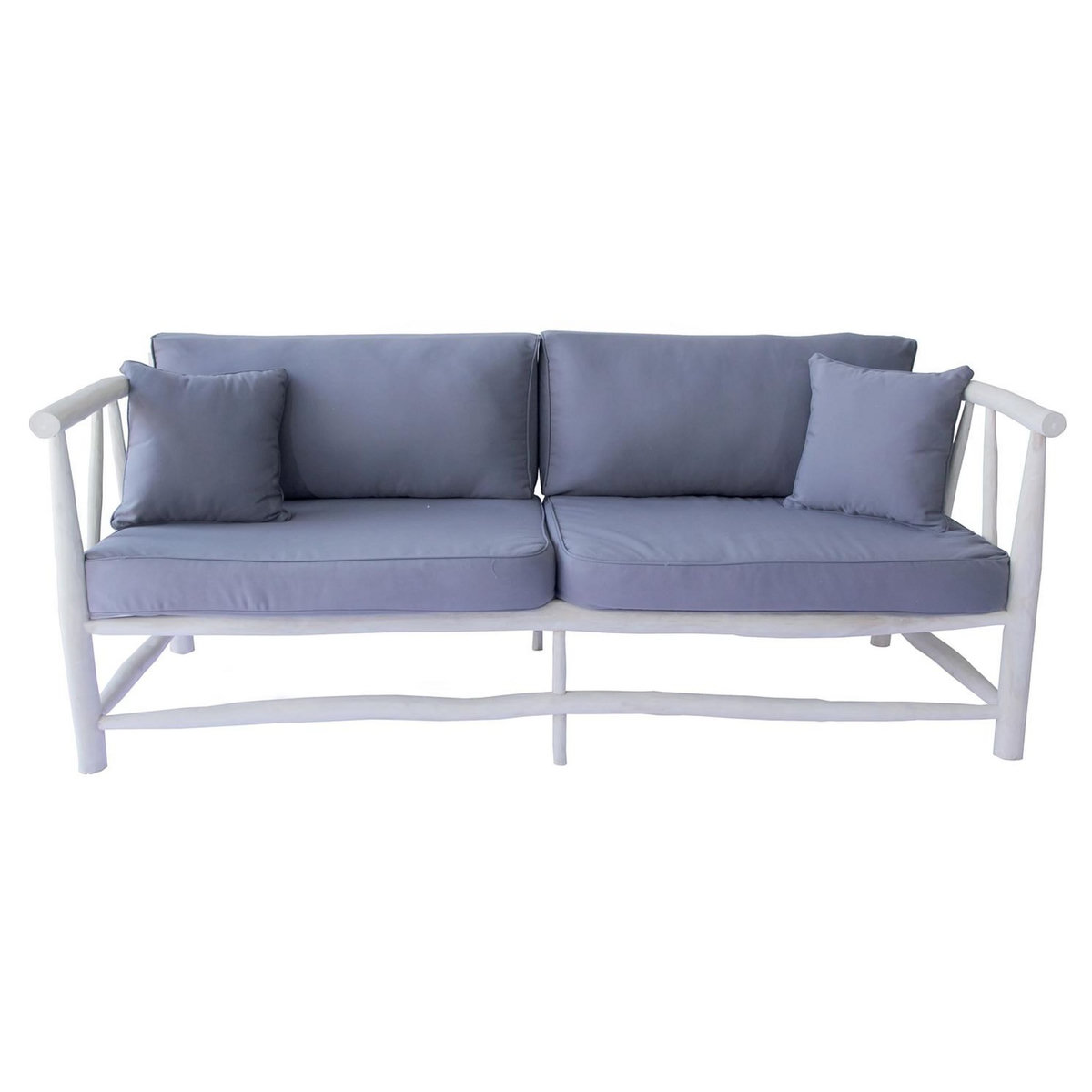 CONCEPT USINE Fauteuil 3 personnes en teck naturel avec coussin TIKA