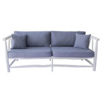 CONCEPT USINE Fauteuil 3 personnes en teck naturel avec coussin TIKA