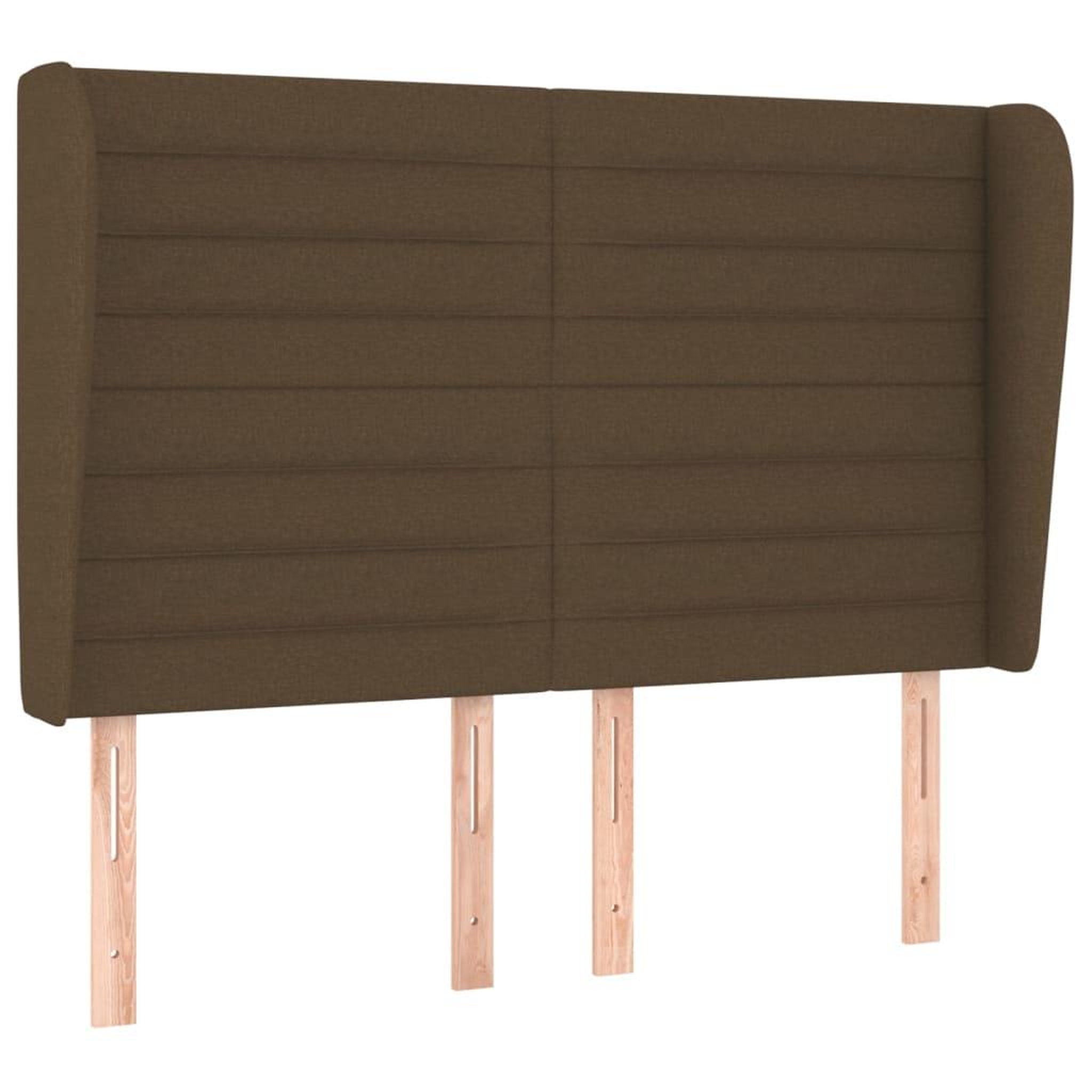 Voir la diapositive 2 : VIDAXL Tete de lit avec oreilles Marron fonce 147x23x118/128 cm Tissu