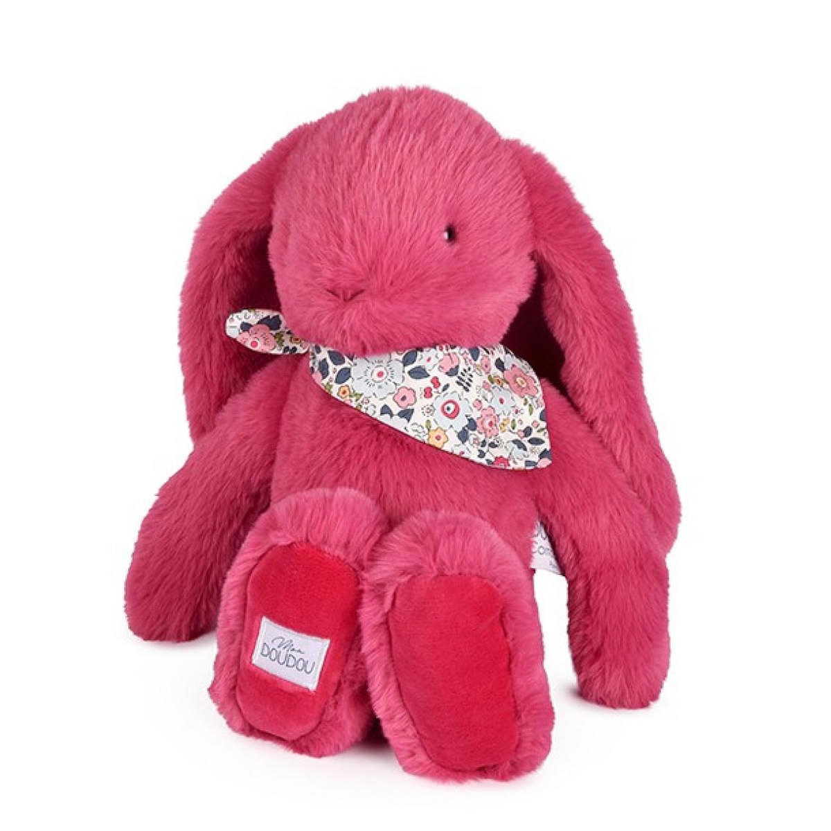 DOUDOU ET COMPAGNIE Peluche lapin fuchsia - 35cm - Lapin Fleurette
