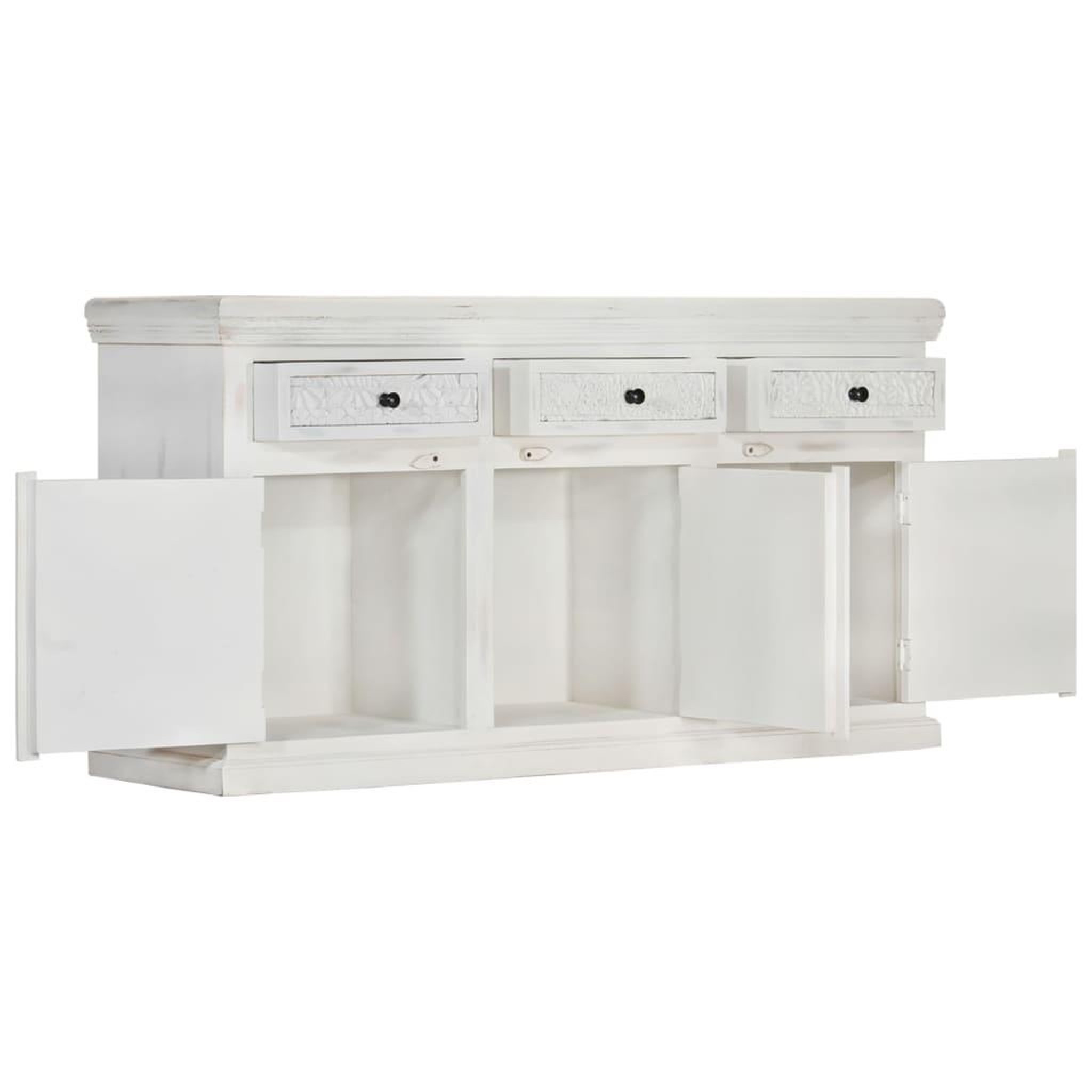 Voir la diapositive 3 : VIDAXL Buffet Blanc 140x40x74 cm Bois de manguier massif