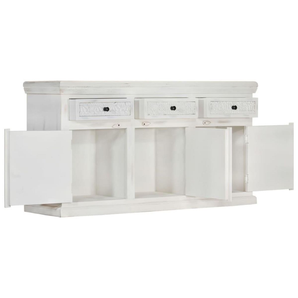 VIDAXL Buffet Blanc 140x40x74 cm Bois de manguier massif
