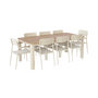 Voir la diapositive 1 : SWEEEK Table de jardin aluminium + 8 assises beige - Edera + Fira