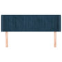 Voir la diapositive 3 : VIDAXL Tete de lit avec oreilles Bleu fonce 147x16x78/88 cm Velours