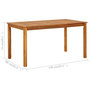 Voir la diapositive 6 : VIDAXL Table de jardin 140x80x74 cm Bois d'acacia massif