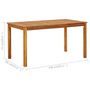 Voir la diapositive 6 : VIDAXL Table de jardin 140x80x74 cm Bois d'acacia massif