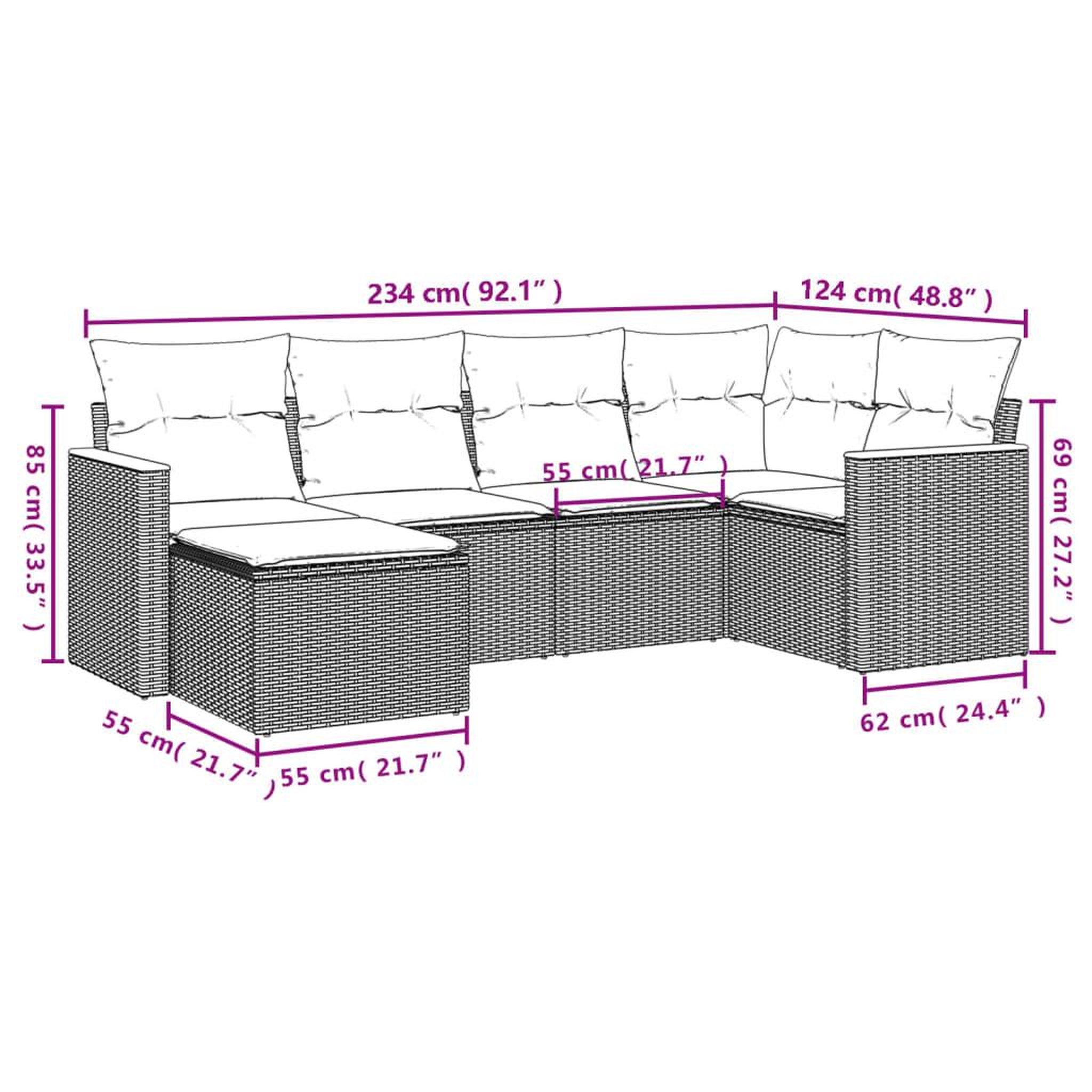 Voir la diapositive 6 : VIDAXL Salon de jardin 6 pcs avec coussins noir resine tressee