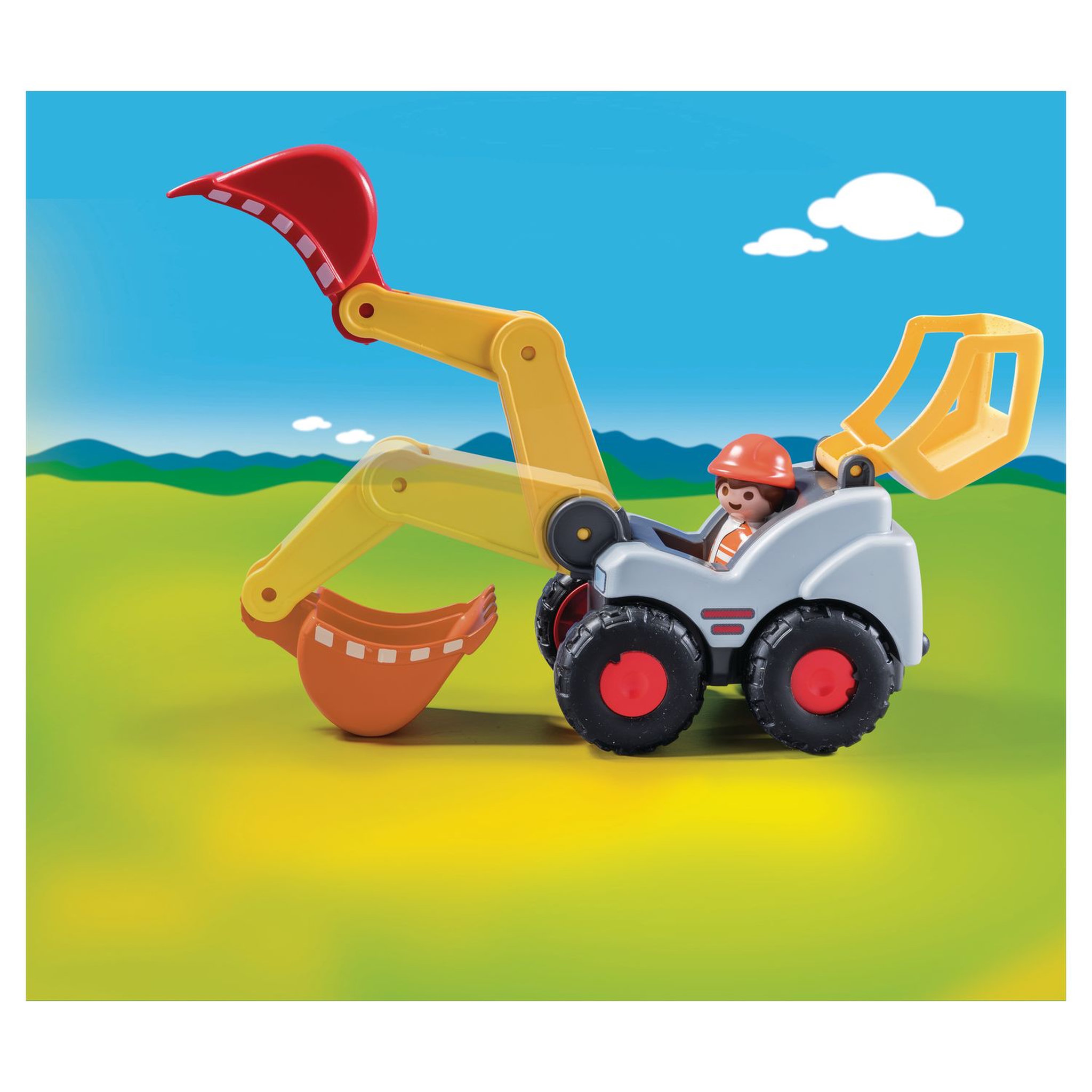 Voir la diapositive 4 : PLAYMOBIL 70125 - 1.2.3 -  Pelleteuse