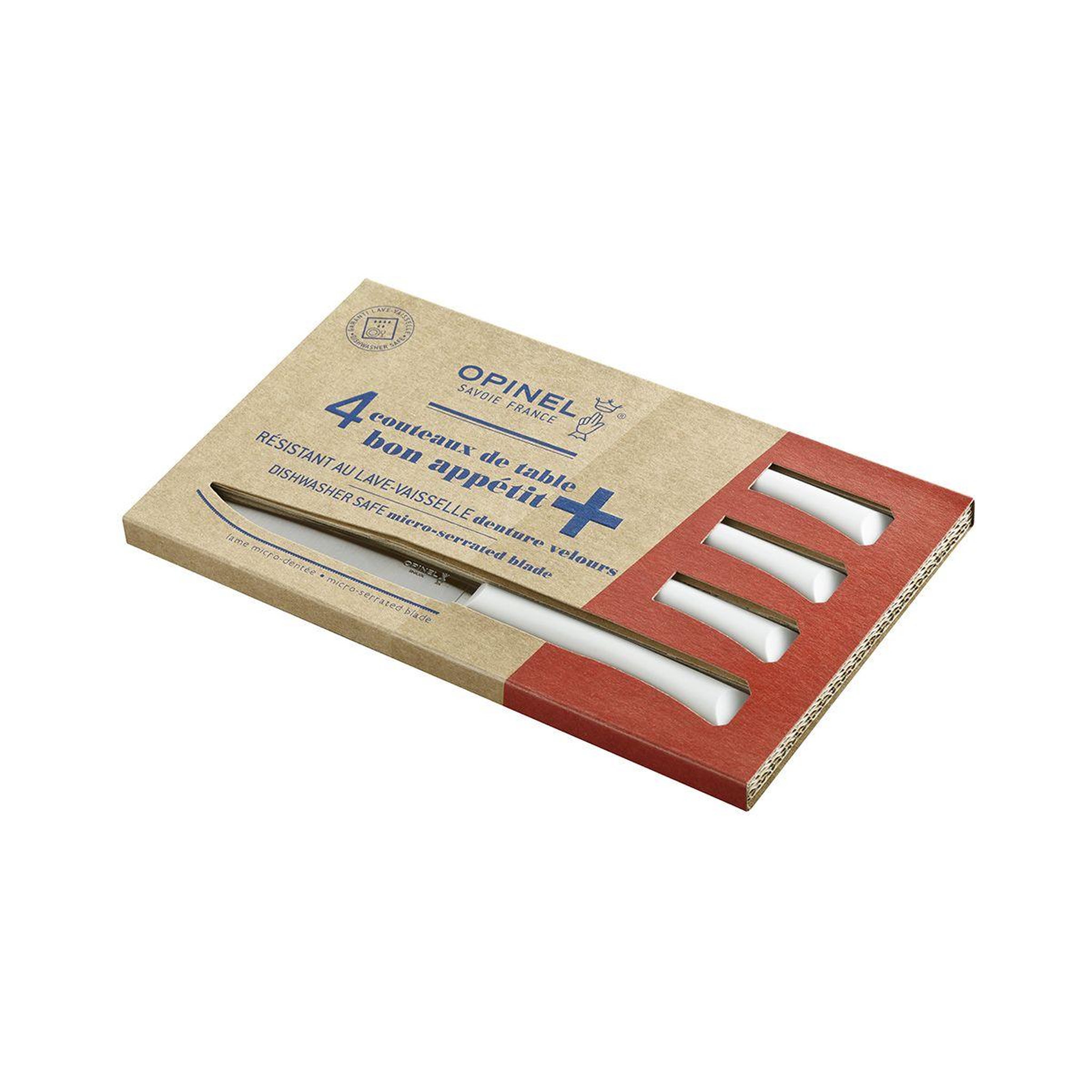 Voir la diapositive 2 : Opinel Couteau à steak bon appétit + nuage 4 couteaux de table