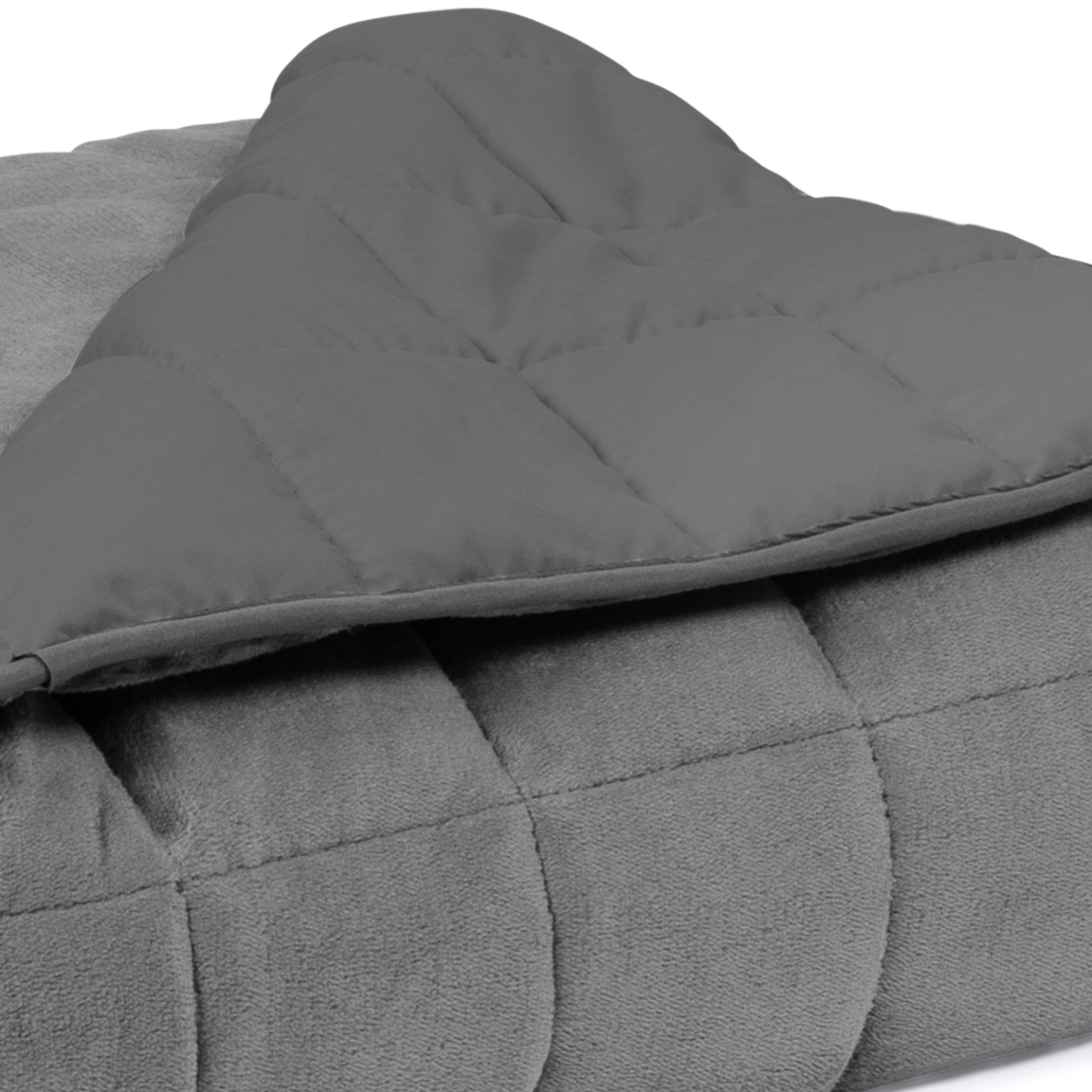 Voir la diapositive 4 : ID MARKET Couverture lestée 150x200 cm celeste bicolore gris clair et gris 7 kg