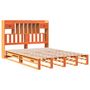 Voir la diapositive 3 : VIDAXL Lit bibliotheque sans matelas cire marron 160x200 cm pin massif