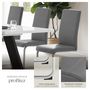 Voir la diapositive 4 : tectake Ensemble de chaises de salle à manger rembourré avec revêtement aspect cuir gris Lot de 6