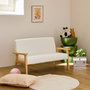 Voir la diapositive 2 : SWEEEK Banquette canapé enfant en bois et tissu bouclette. Isak. L 84 x P 43.5 x H 50cm