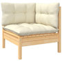 Voir la diapositive 3 : VIDAXL Salon de jardin 8 pcs avec coussins creme Bois de pin massif