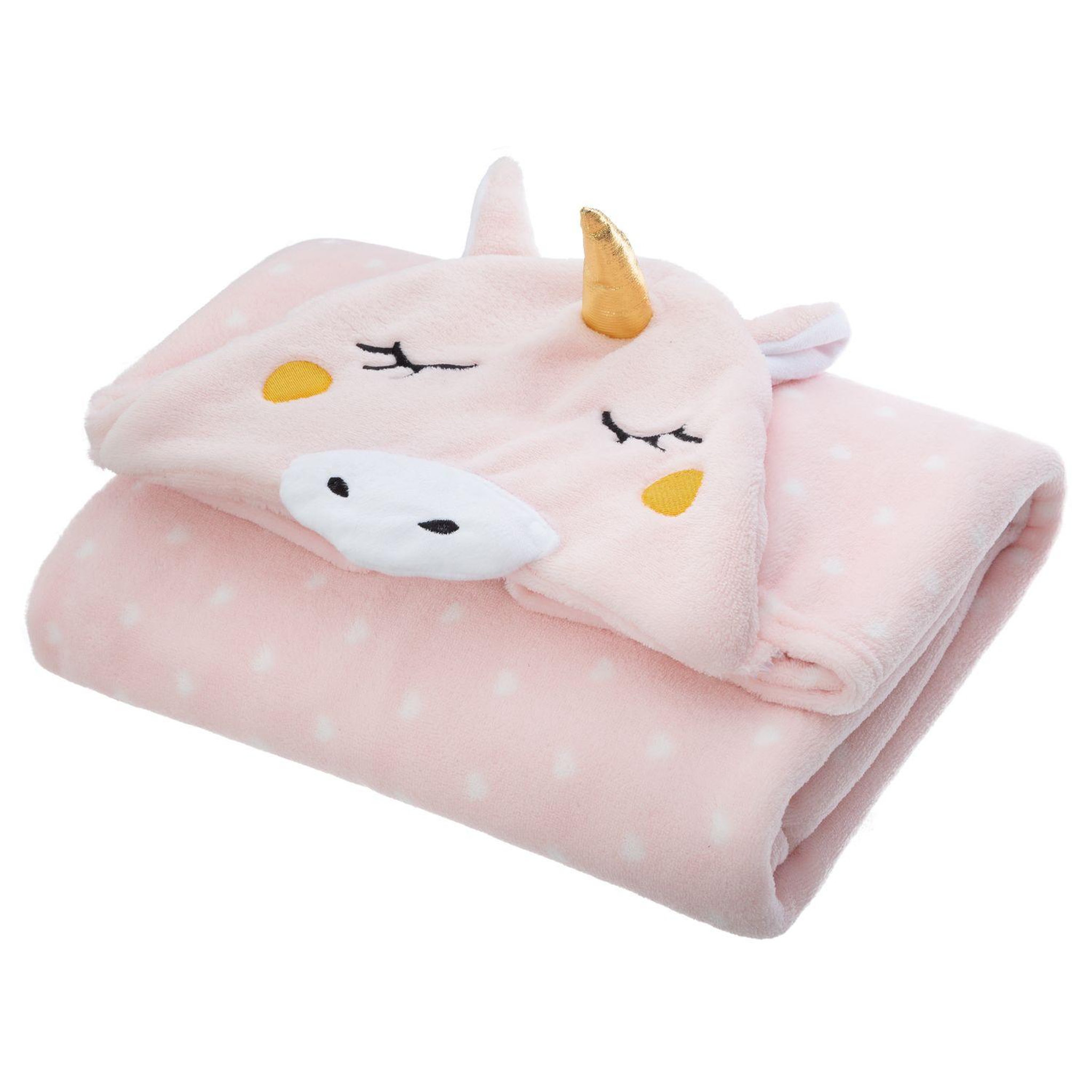 ATMOSPHERA Plaid à capuche licorne - 140 x 100 cm - rose