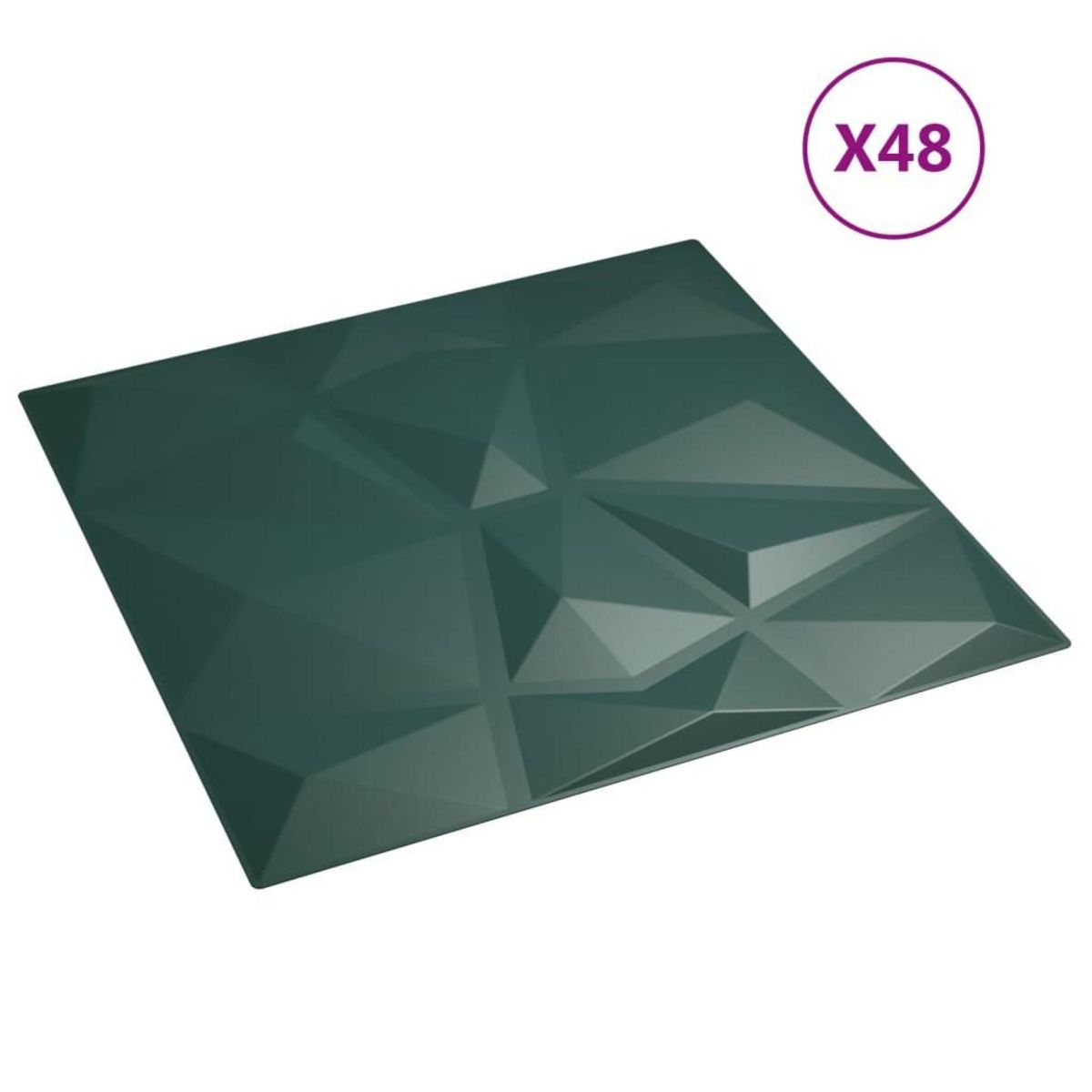 VIDAXL Panneaux muraux 48 pcs vert 50x50 cm XPS 12 m² losange