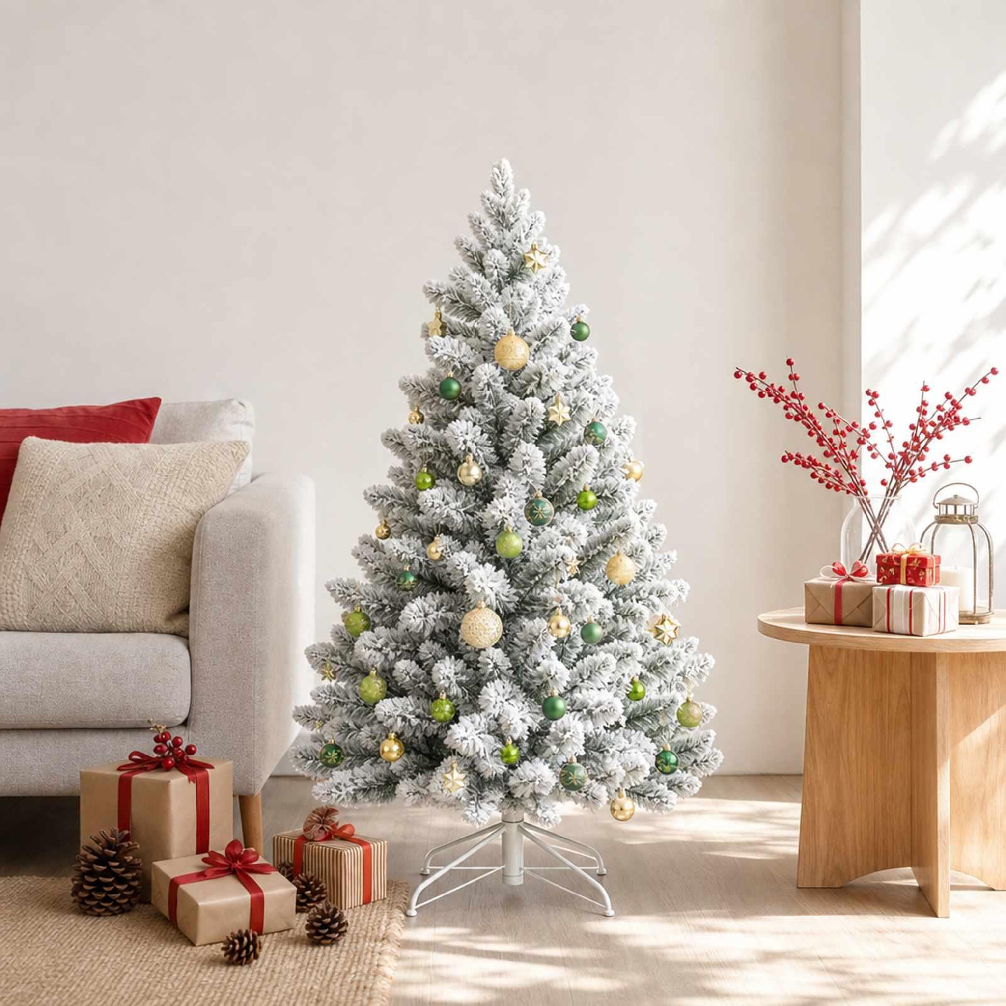 Voir la diapositive 2 : VIDAXL Ensemble de boules de Noël 88 pc Vert clair, or et vert fonce