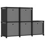 Voir la diapositive 1 : VIDAXL Etagere d'affichage 5 cubes et boîtes Noir 103x30x72,5 cm Tissu