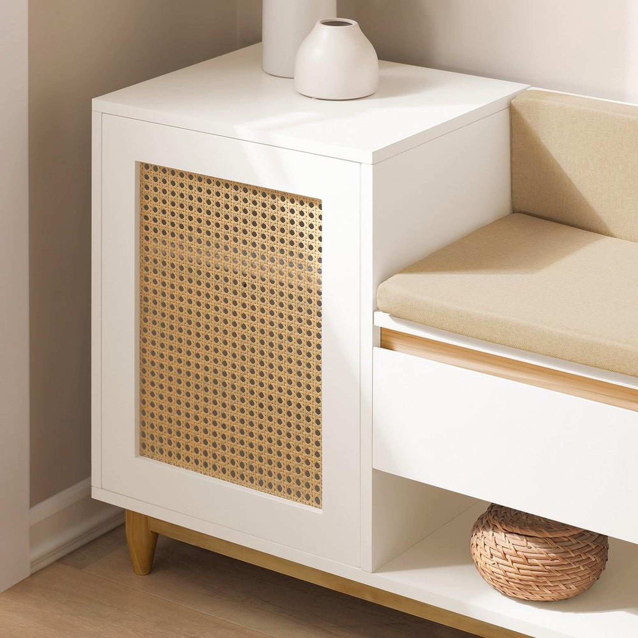 Voir la diapositive 4 : SOBUY SoBuy - Banc de Rangement à Chaussures avec Un Tiroir - Moderne - FSR128