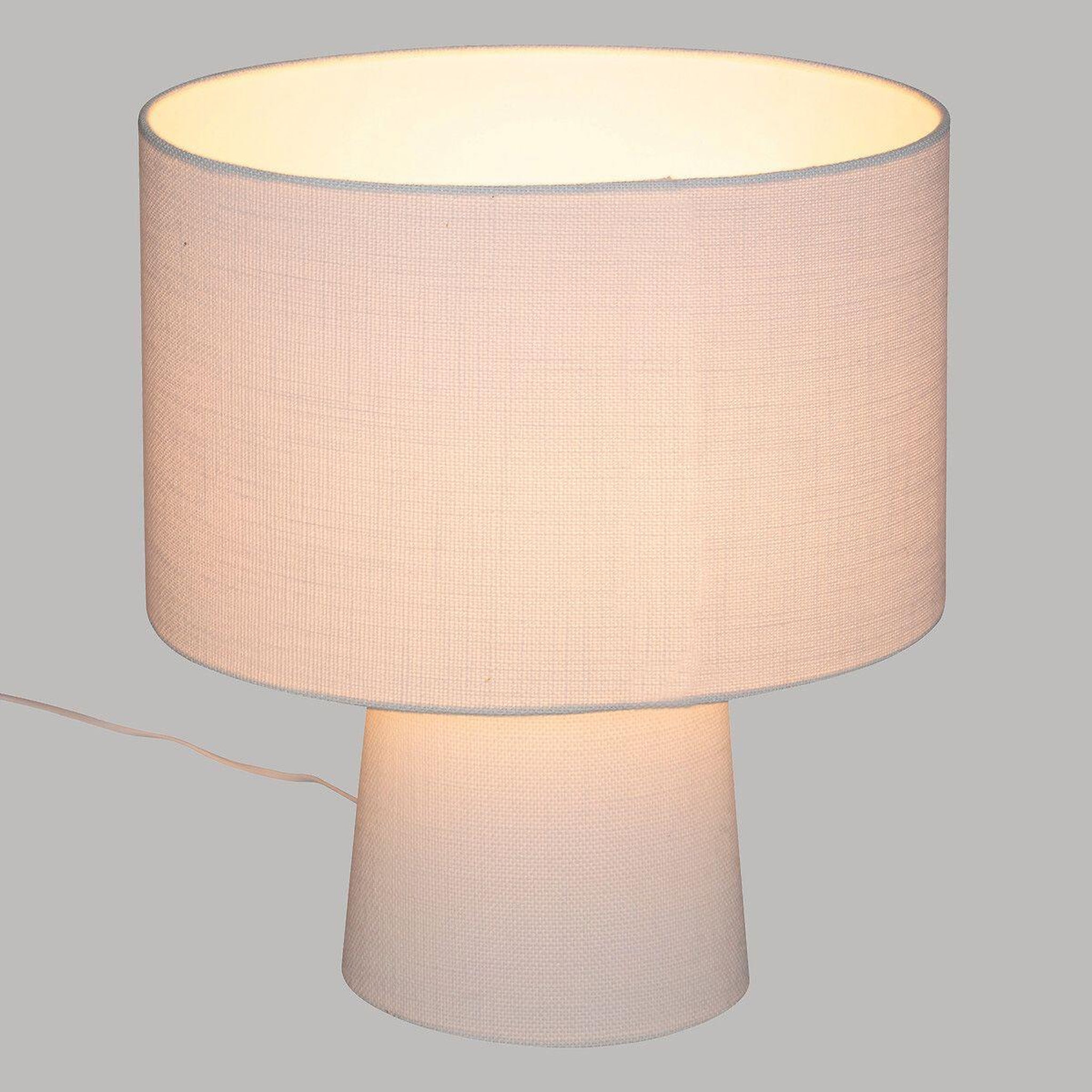 Voir la diapositive 4 : ATMOSPHERA Lampe à poser en tissu  eira  45cm blanc