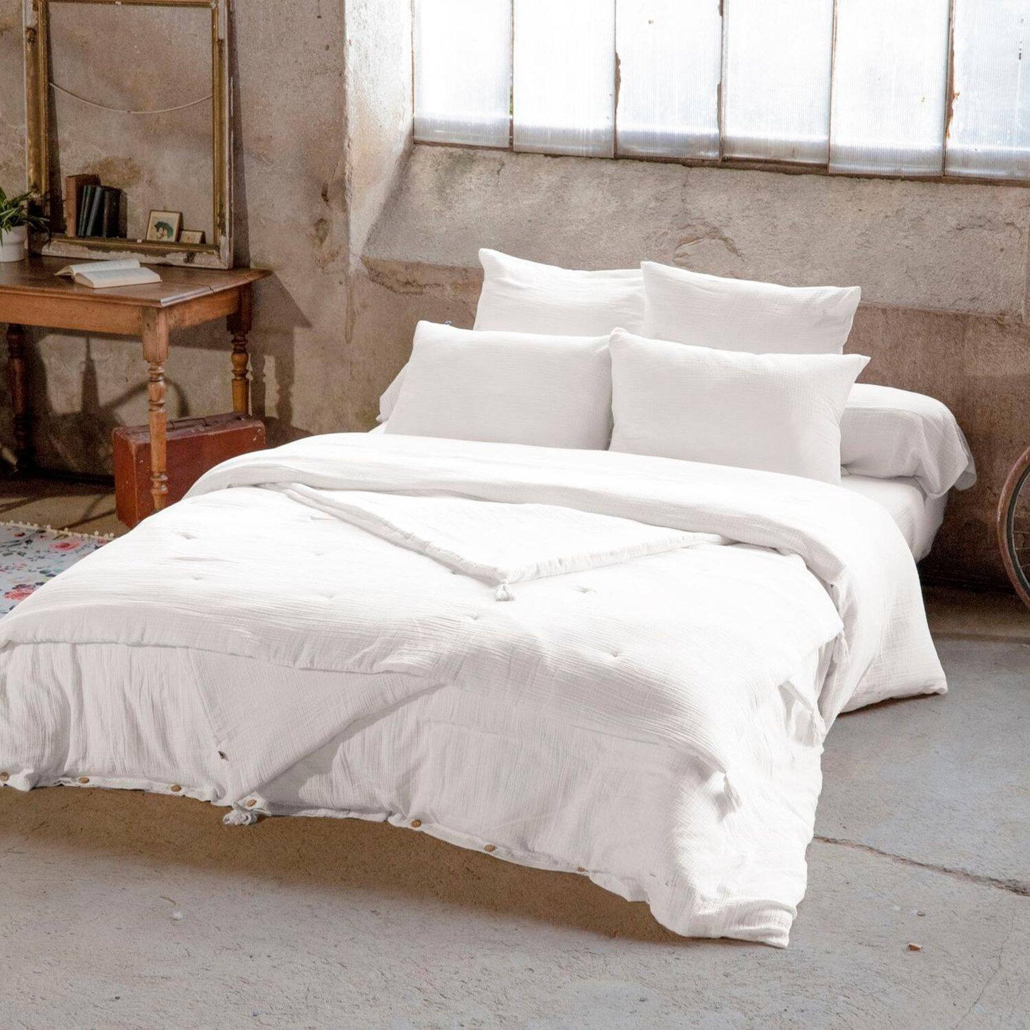 Voir la diapositive 2 : Home collection Taie d'oreiller 100% gaze de coton