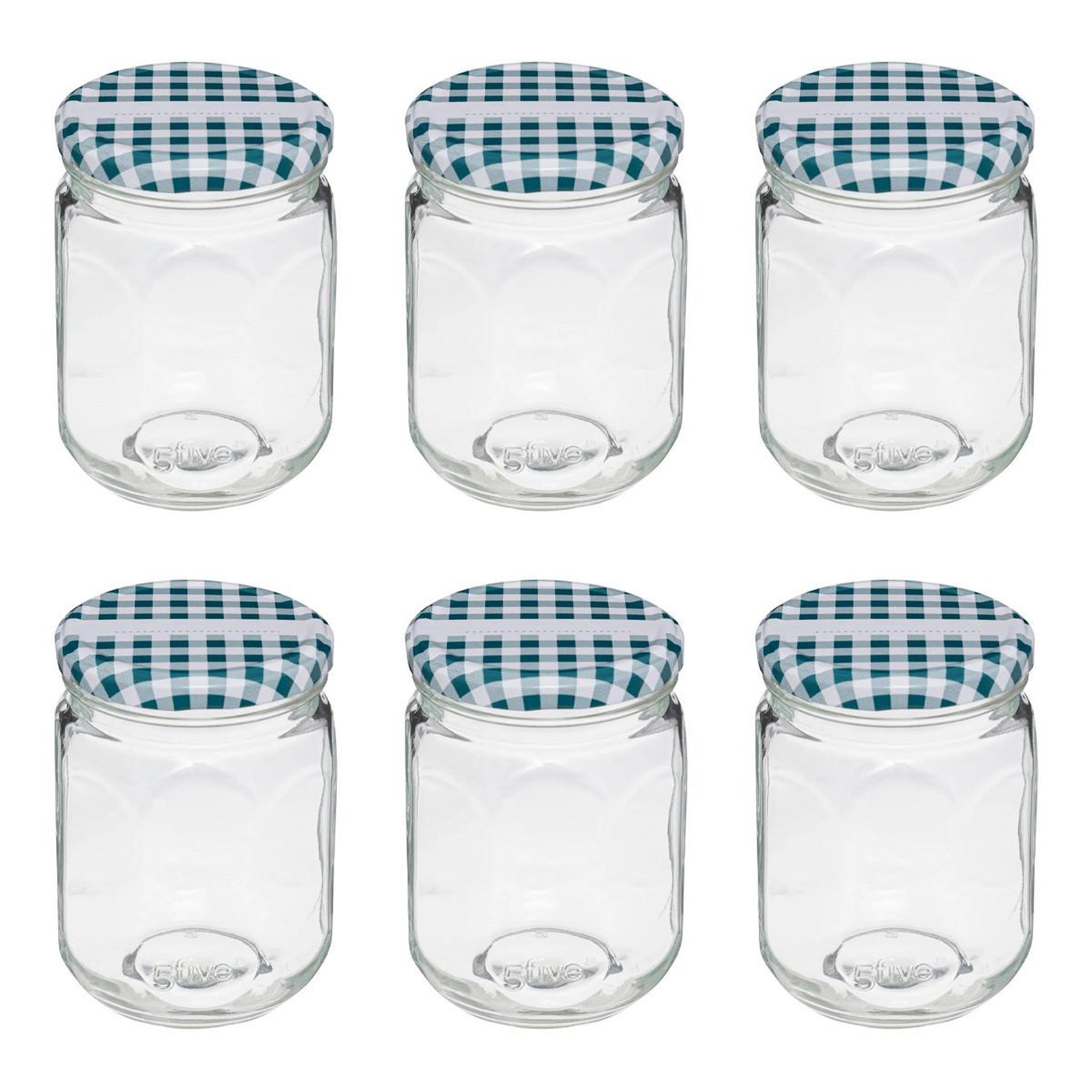 Voir la diapositive 1 : FIVE Lot de 6 Pots à Confiture en Verre  Jarro  0,5L Transparent