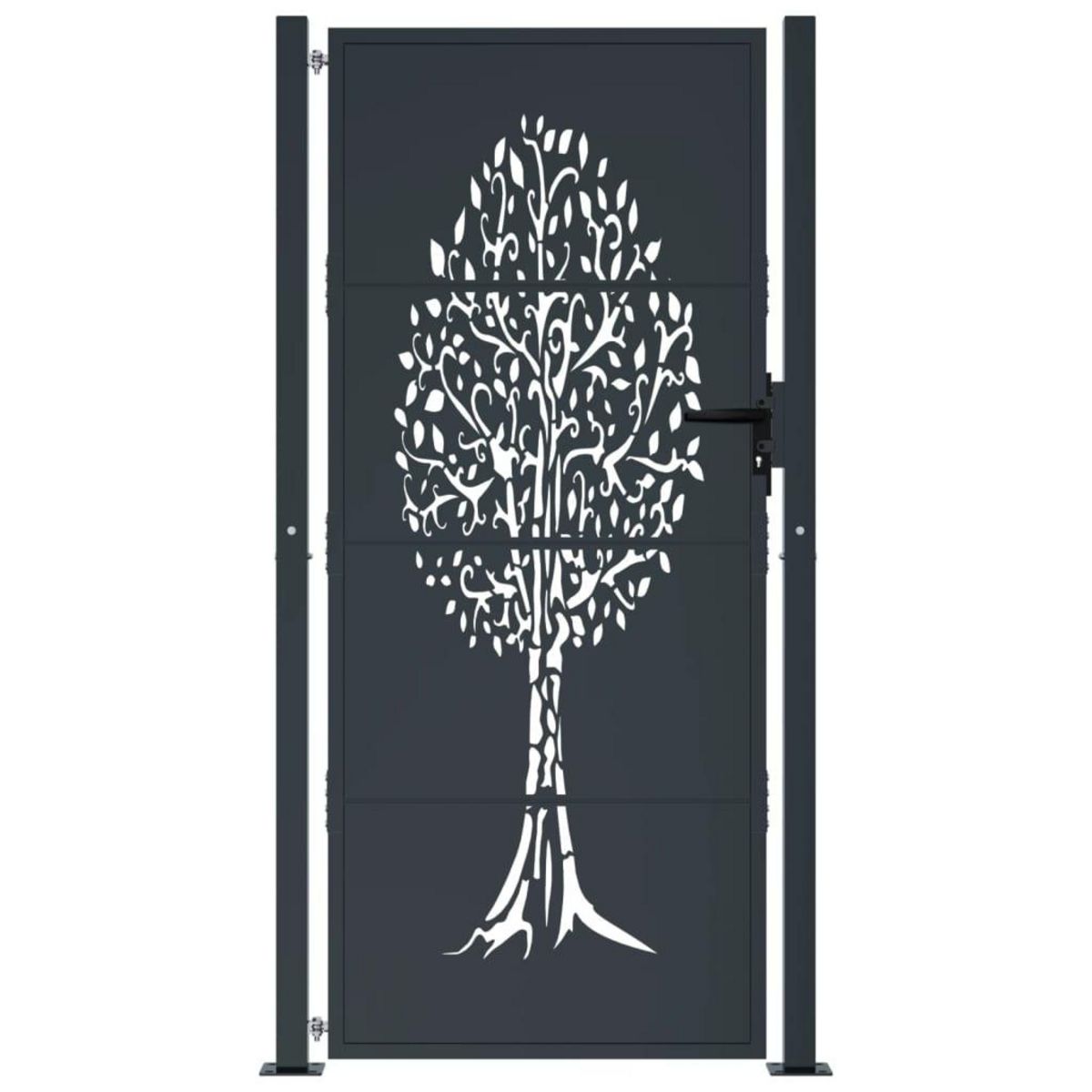VIDAXL Portail de jardin anthracite 105x205cm acier conception d'arbre