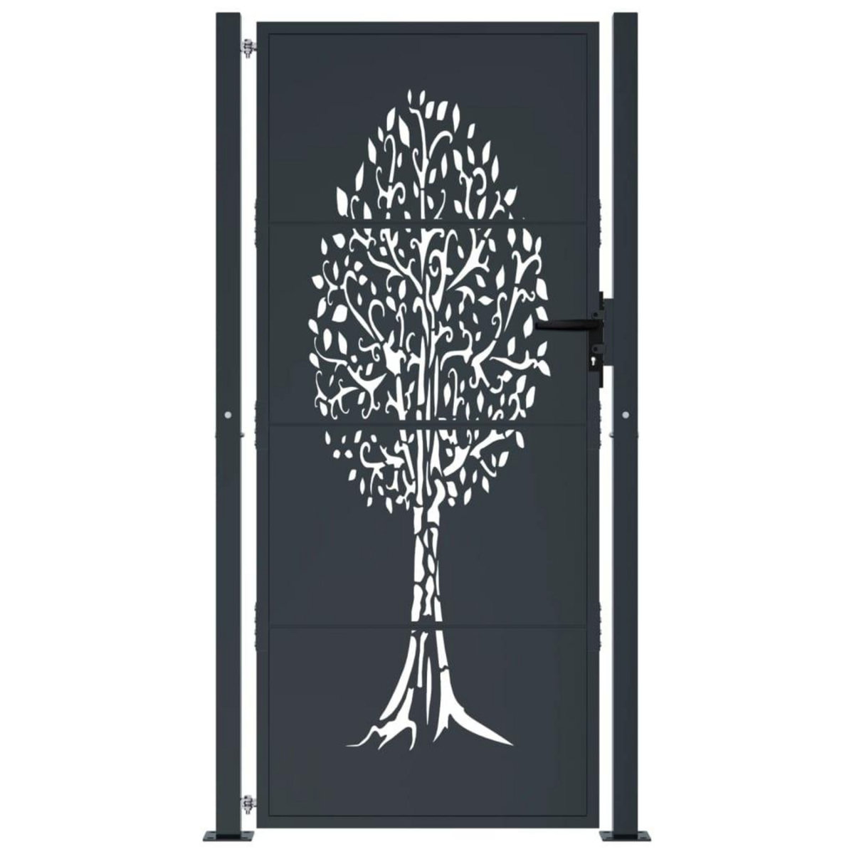 VIDAXL Portail de jardin anthracite 105x205cm acier conception d'arbre