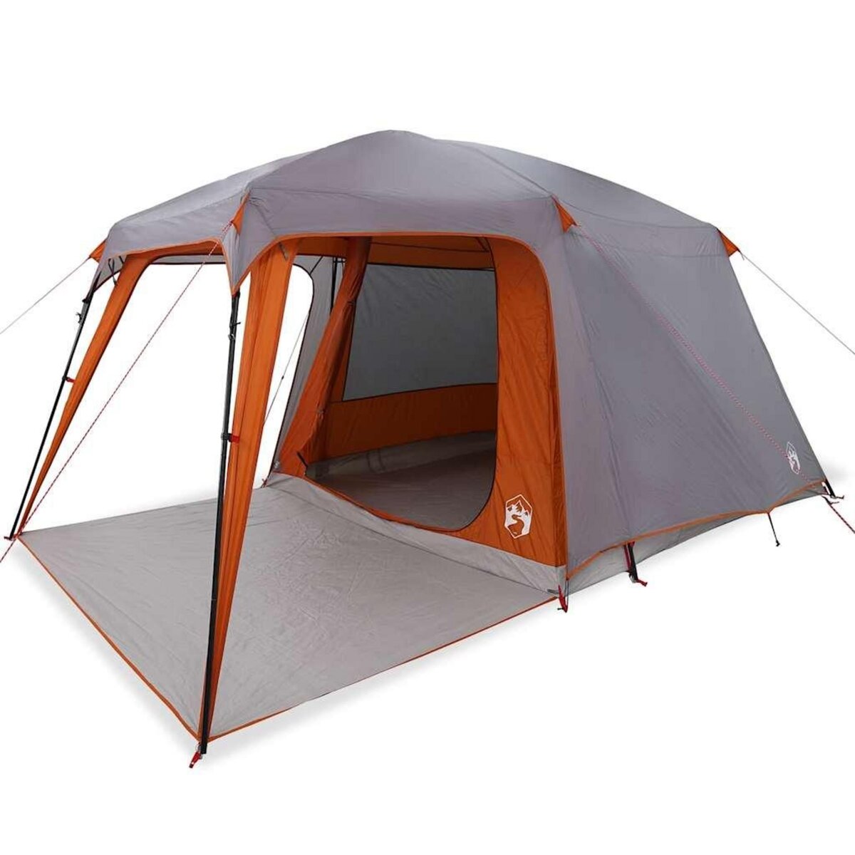 VIDAXL Tente de camping avec dome porche 5 personnes gris et orange