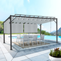 Voir la diapositive 2 : ID MARKET Pergola édition luxe lames orientables 3x4 M et 4 stores gris clair