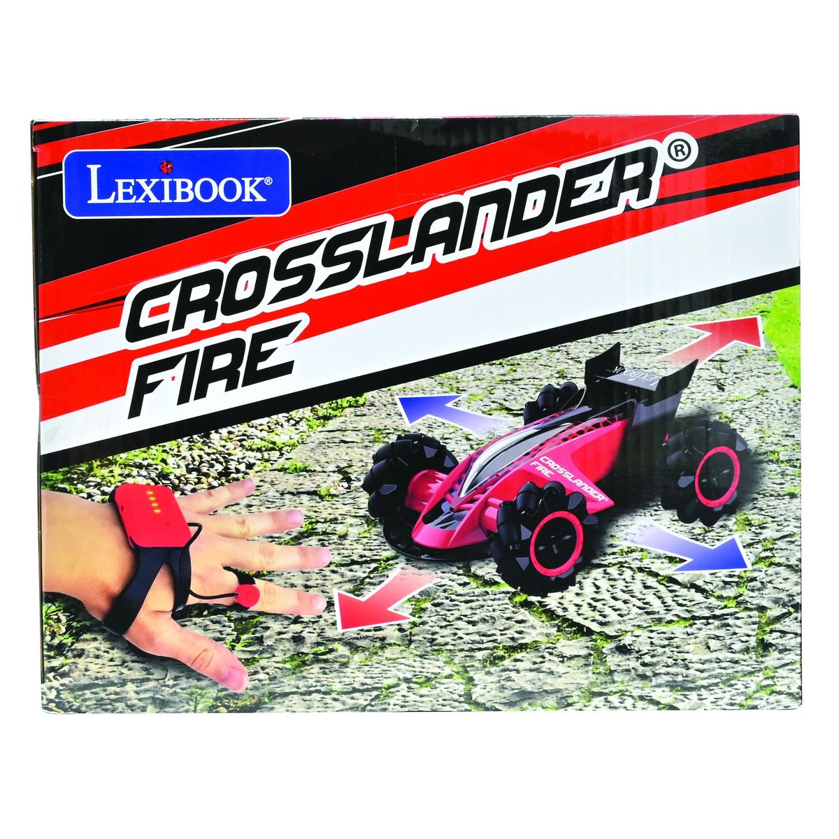 Lexibook Crosslander Fire – Voiture télécommandée tout-terrain rechargeable