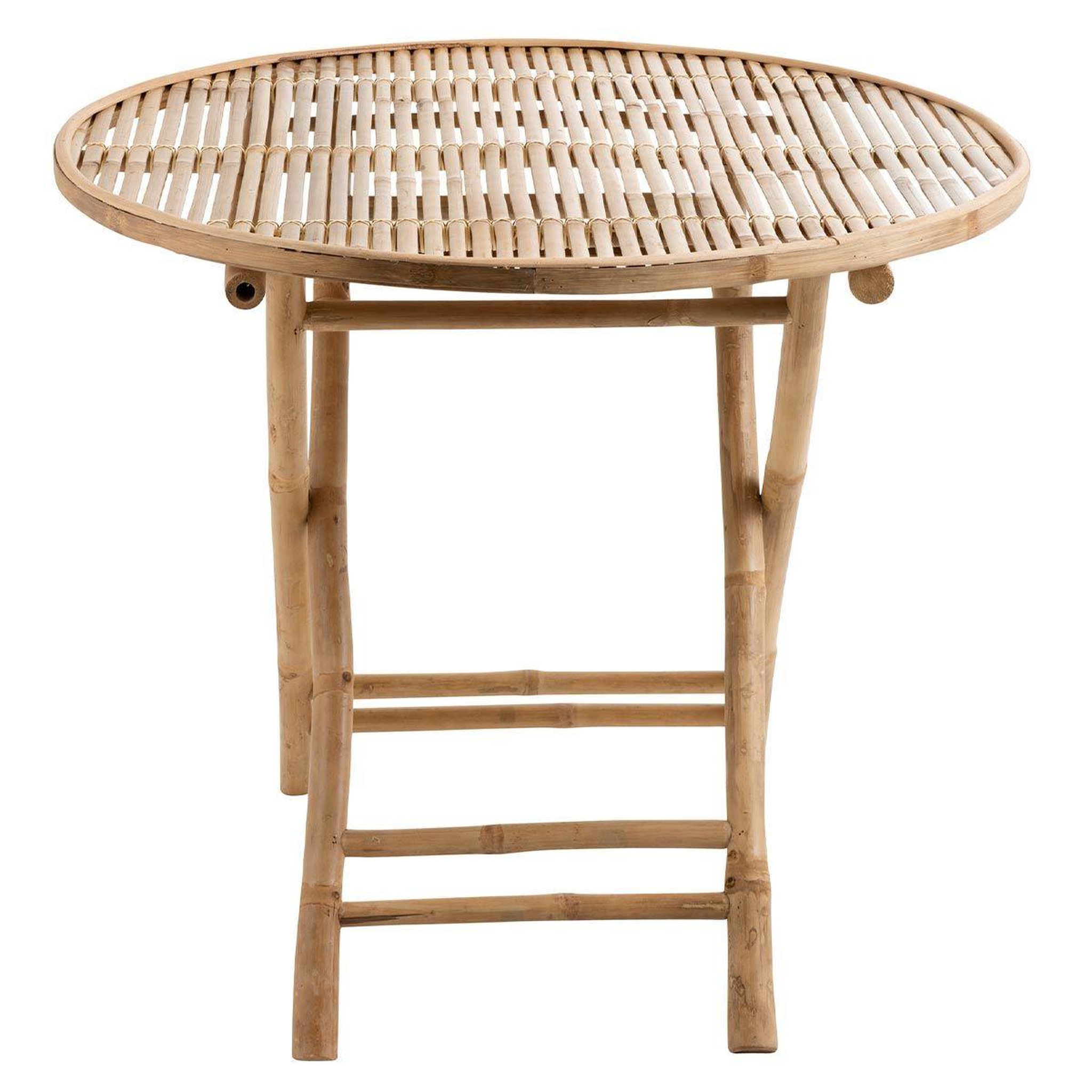 Voir la diapositive 2 : J-LINE Table de Jardin Pliable  Bambou  90cm Naturel