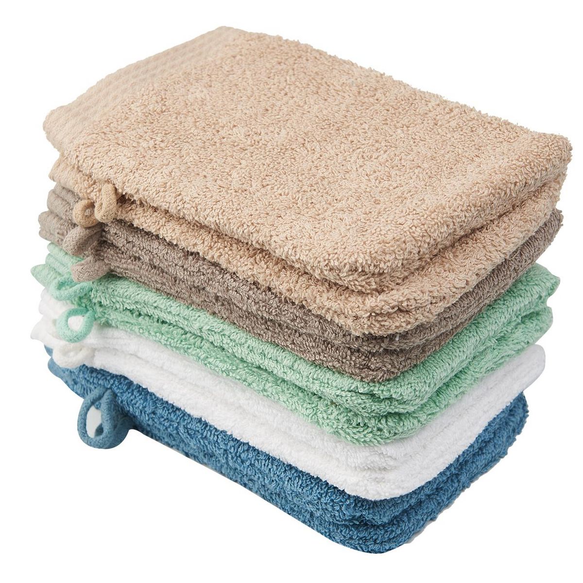 ACTUEL Lot de 2 gants de toilette coton bio organic 540gr/m2