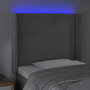 Voir la diapositive 4 : VIDAXL Tete de lit a LED Gris clair 83x16x118/128 cm Velours