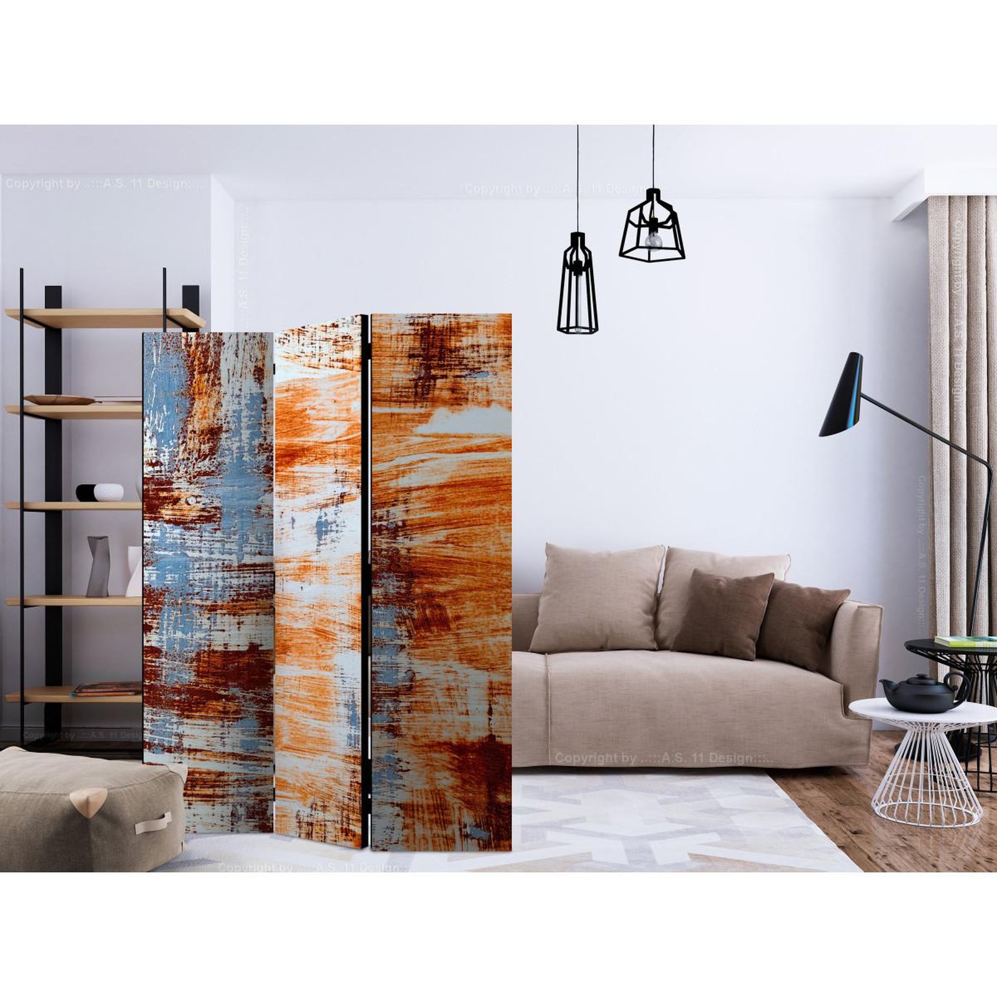 Voir la diapositive 2 : Paris Prix Paravent 3 volets  corrosion  135x172cm