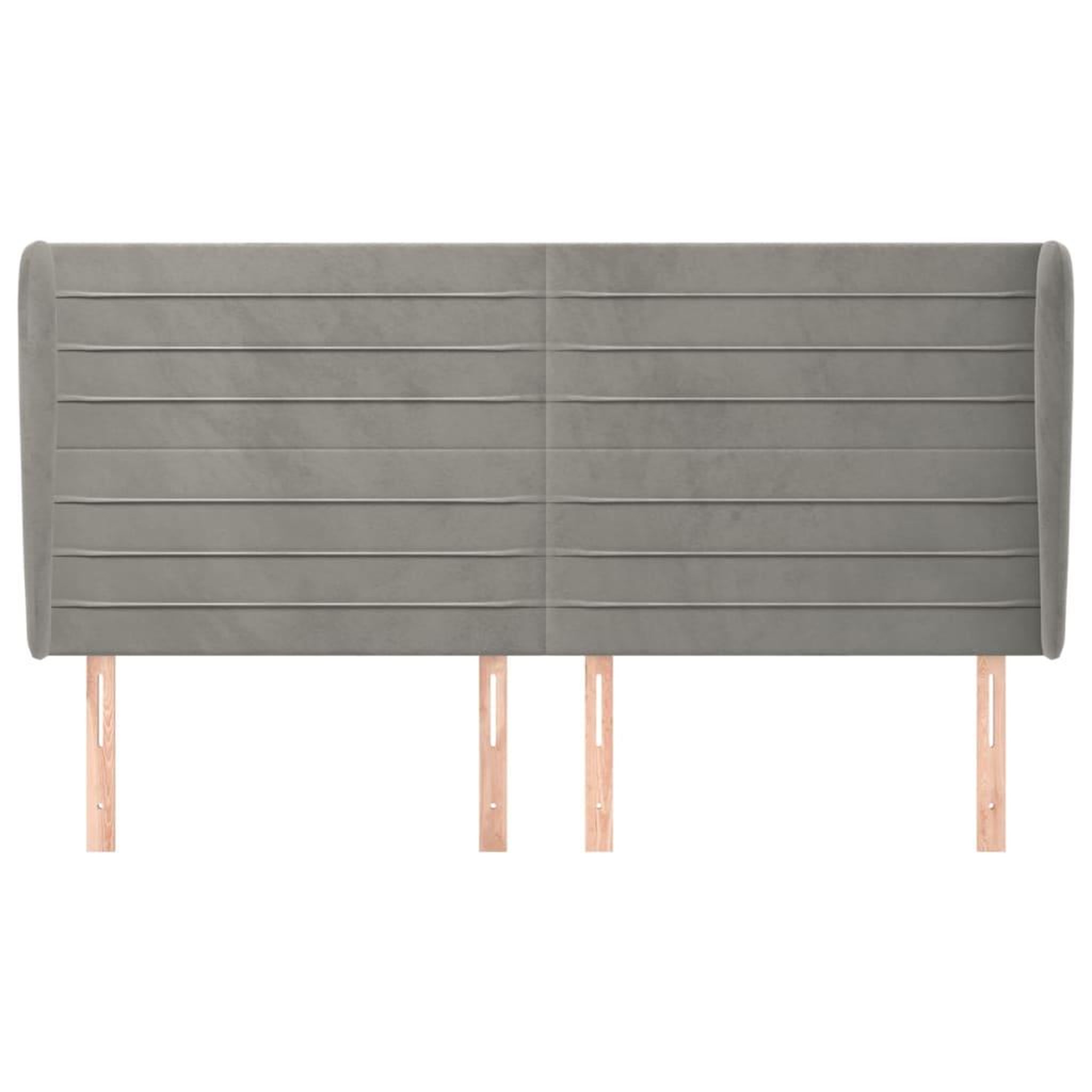 Voir la diapositive 3 : VIDAXL Tete de lit avec oreilles Gris clair 183x23x118/128 cm Velours
