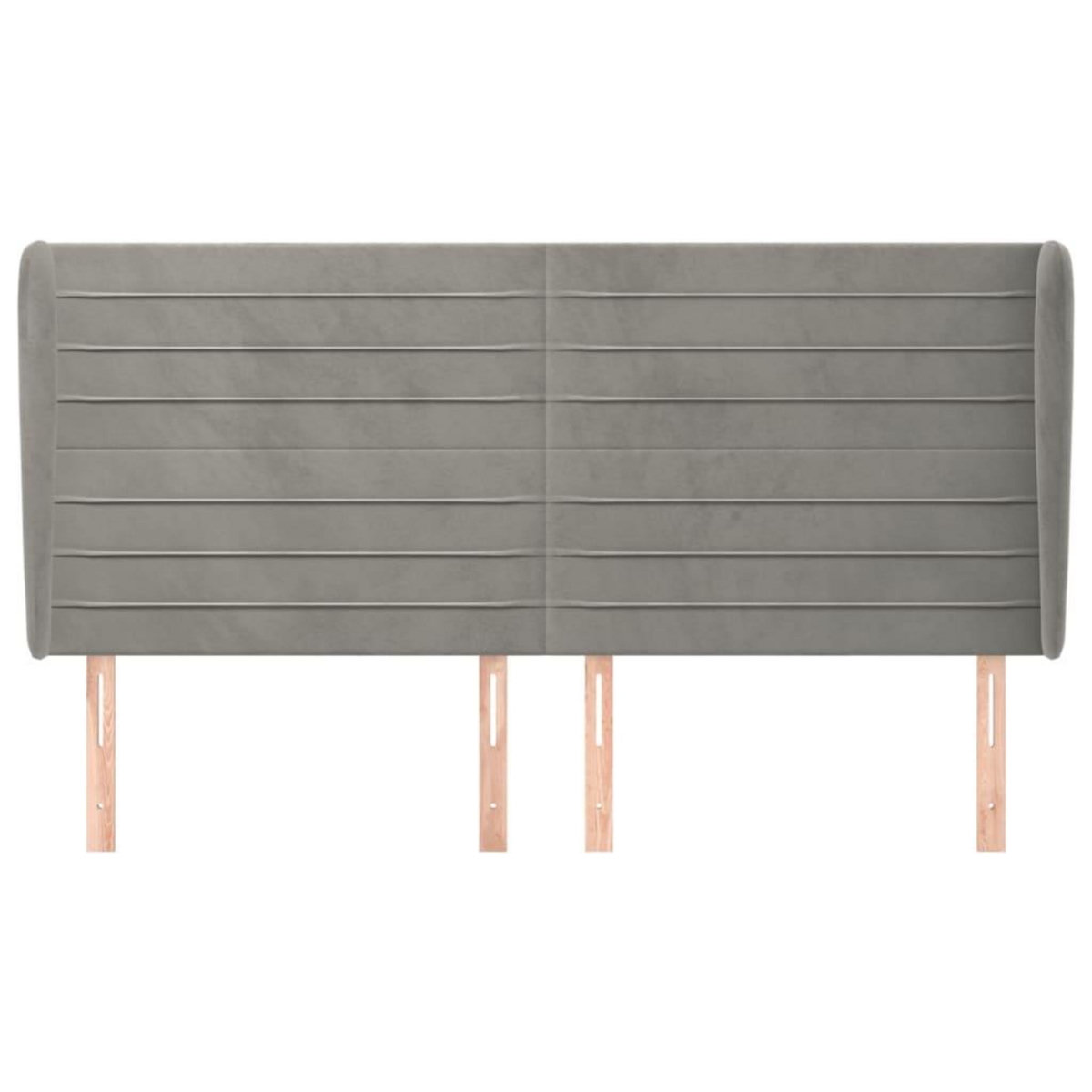 VIDAXL Tete de lit avec oreilles Gris clair 183x23x118/128 cm Velours