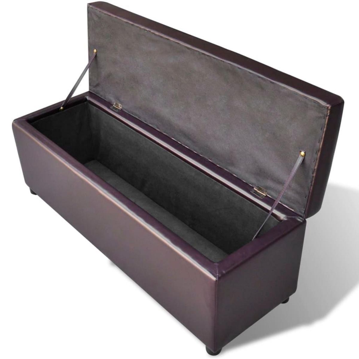 VIDAXL Banc long de rangement bois marron