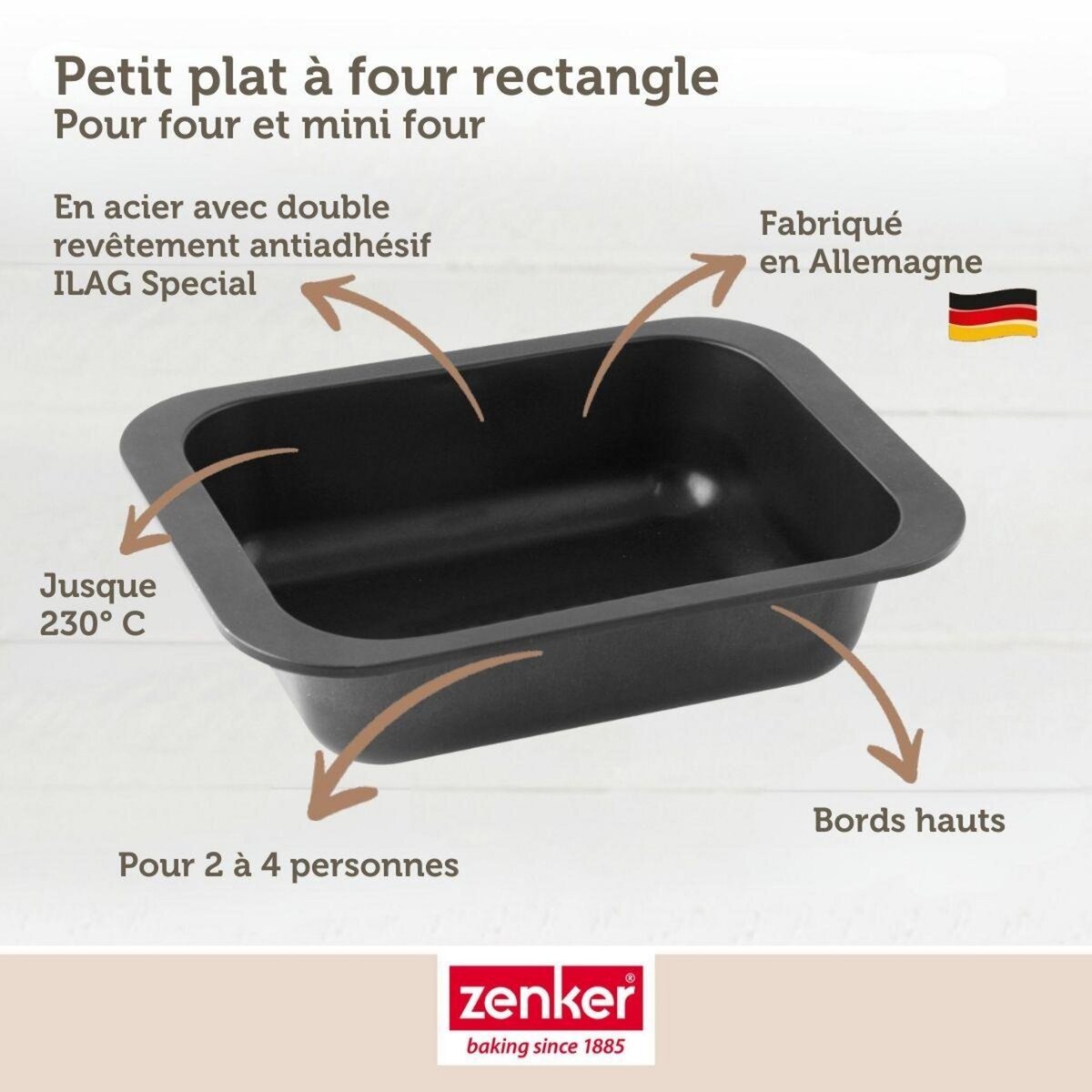 ZENKER Plat à four 24 x 17,5 cm Zenker Spécial Cooking