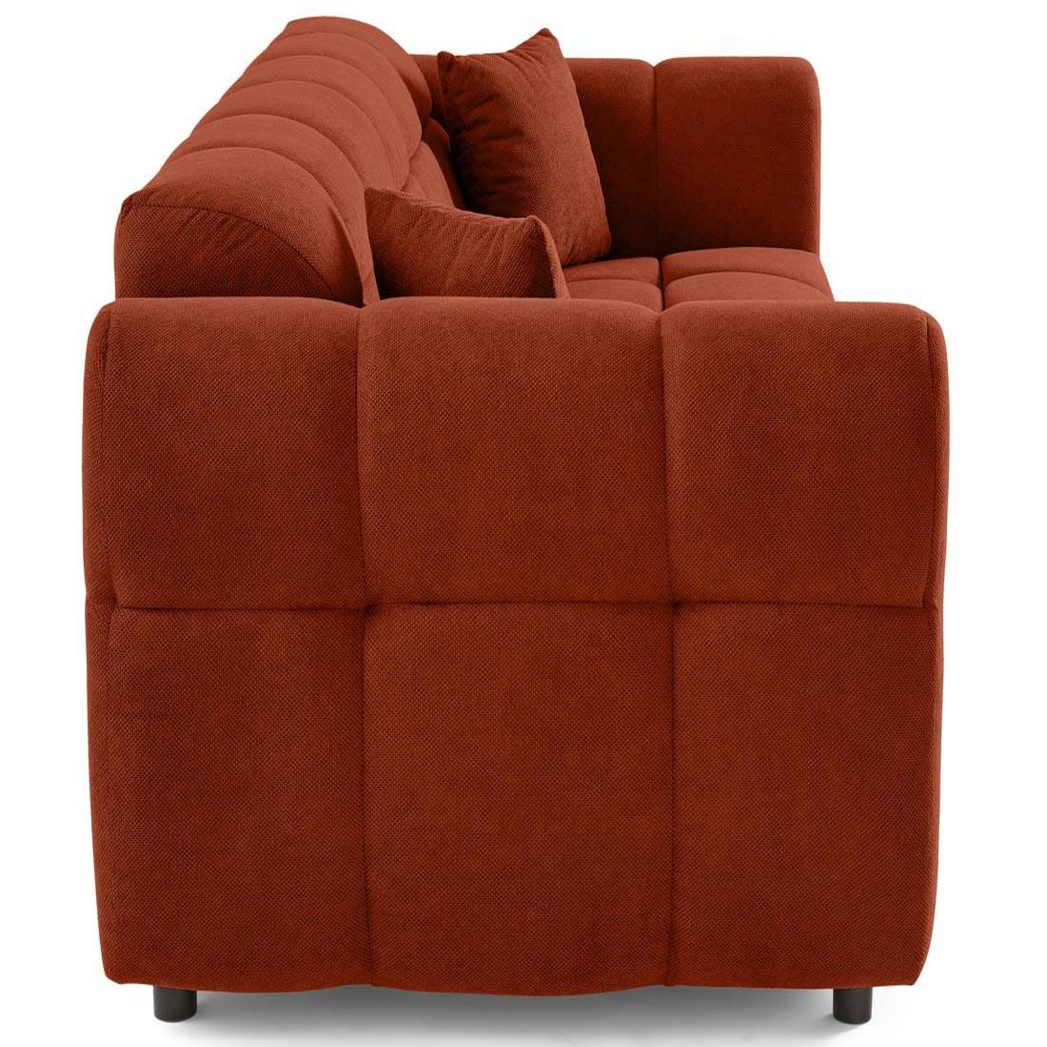 Voir la diapositive 5 : BEST MOBILIER Ray - canapé droit 3 places en tissu texturé
