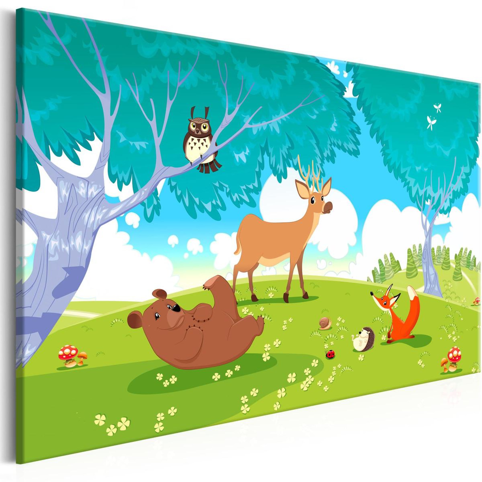 Paris Prix Tableau imprimé  friendly animals wide. Coloris disponibles : Multicolore