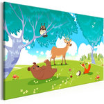 Paris Prix Tableau Imprimé  Friendly Animals Wide. Coloris disponibles : Multicolore