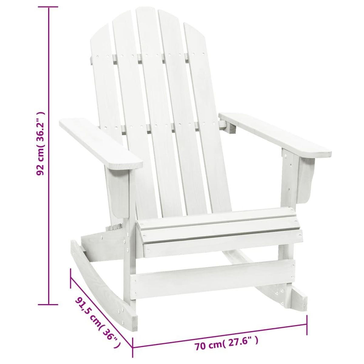 VIDAXL Chaise a bascule de jardin Bois Blanc