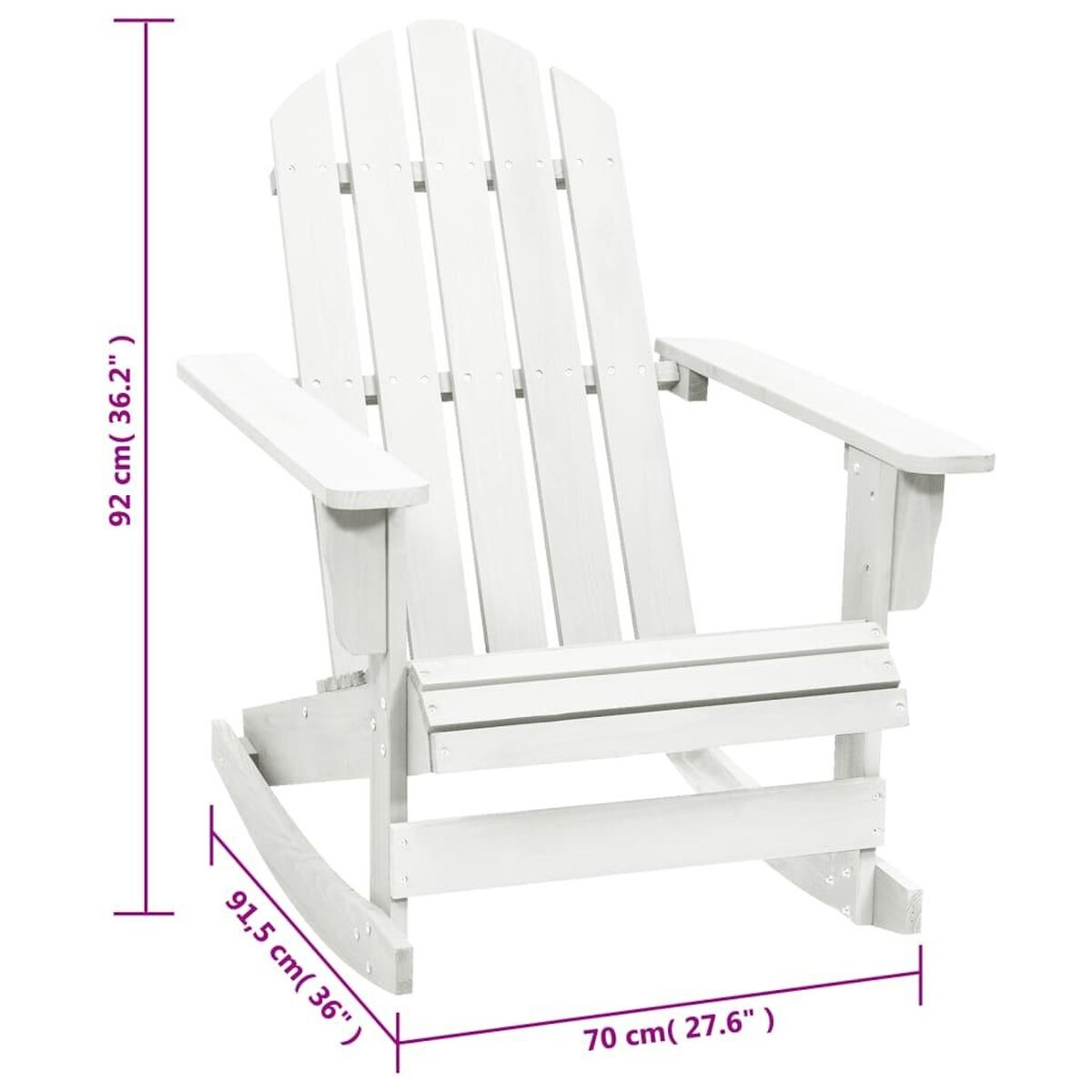 VIDAXL Chaise a bascule de jardin Bois Blanc
