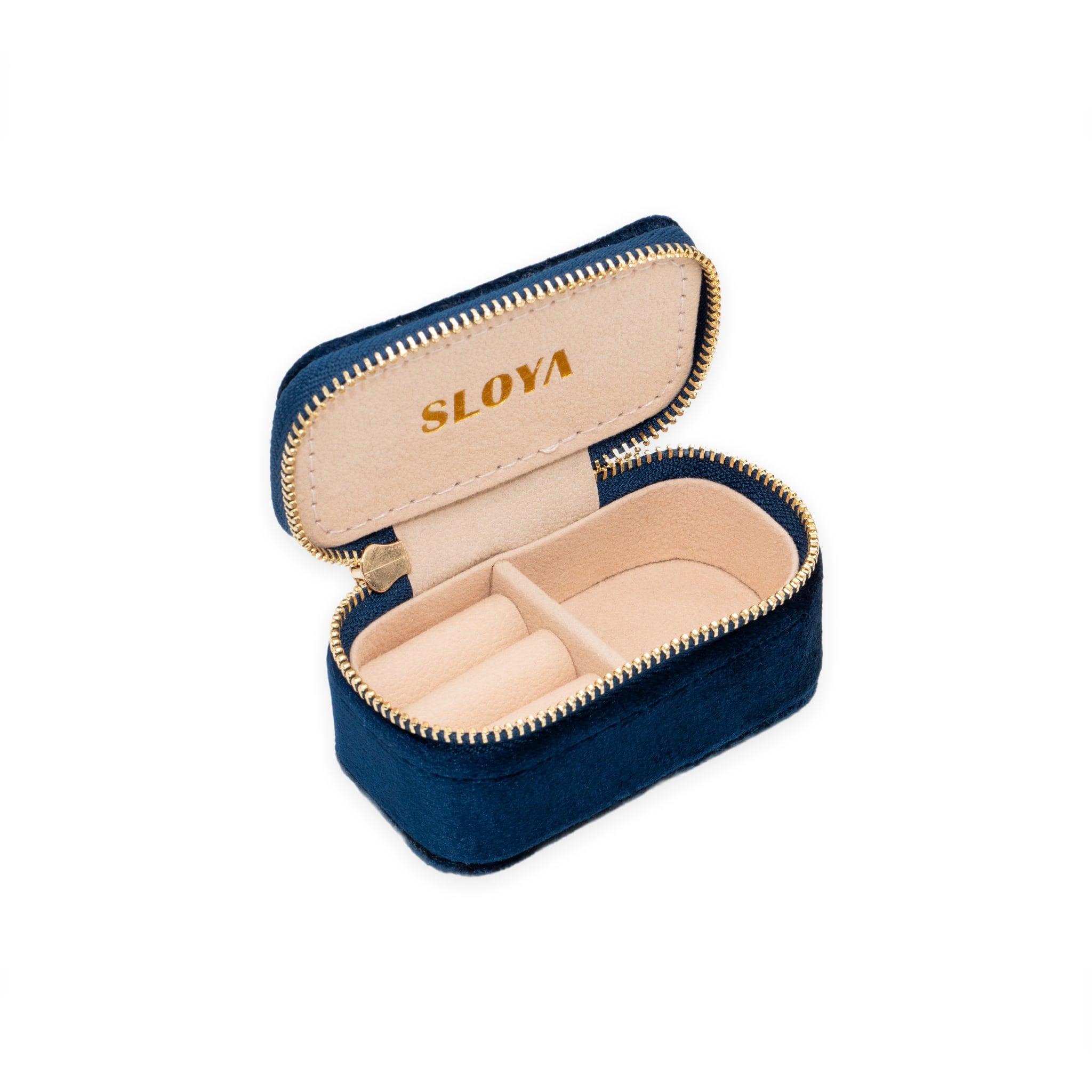 Voir la diapositive 1 : SLOYA Mini boîte à bijoux velours bleu lapis-lazuli