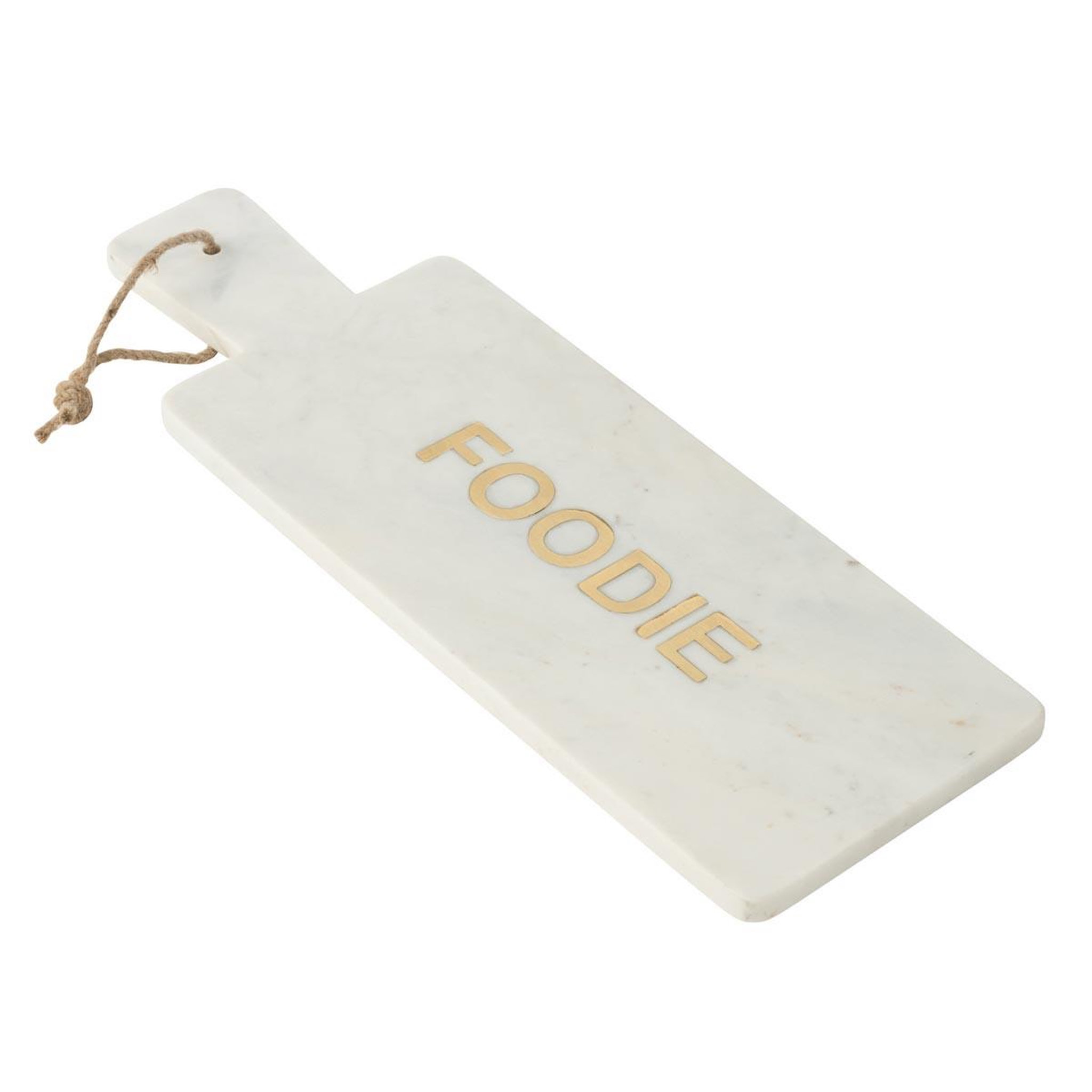 J-LINE Planche de présentation en marbre foodie  marci  48cm blanc