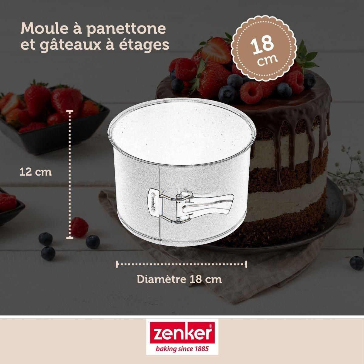 ZENKER Set pâtisserie 1 moule à panettone 18 cm, 2 bols à mixer, 1 spatule Zenker