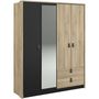 Voir la diapositive 3 : PARISOT Armoire - Chene / Noir - 4 portes 2 tiroirs - 162 x 52,1 x 199,2 cm - PARISOT